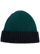 N.peal Contrast Ribbed Beanie Hat - Green
