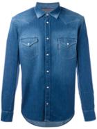 Jacob Cohen Denim Shirt, Men's, Size: Small, Blue, Cotton/polyester/viscose/spandex/elastane