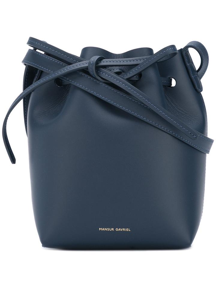 Mansur Gavriel - Cross Body Bucket Bag - Women - Leather - One Size, Blue, Leather