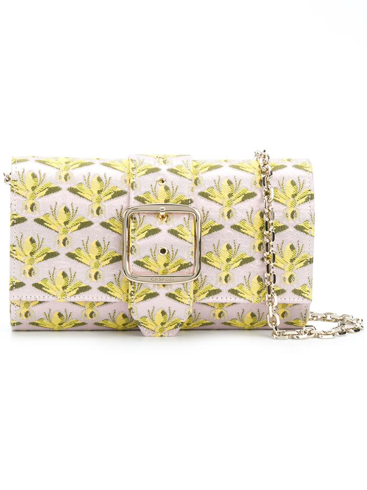 Casadei Fly Print Clutch - Yellow & Orange