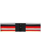 Diane Von Furstenberg - Striped Button Belt - Women - Silk/polyester - One Size, Black, Silk/polyester