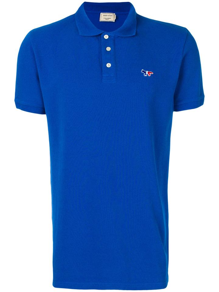 Maison Kitsuné Logo Detail Polo Shirt - Blue
