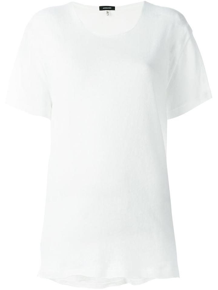 R13 Basic T-shirt, Women's, Size: Small, White, Cotton/polyurethane