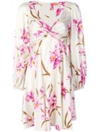 Zimmermann Ruched Floral Print Dress - Neutrals