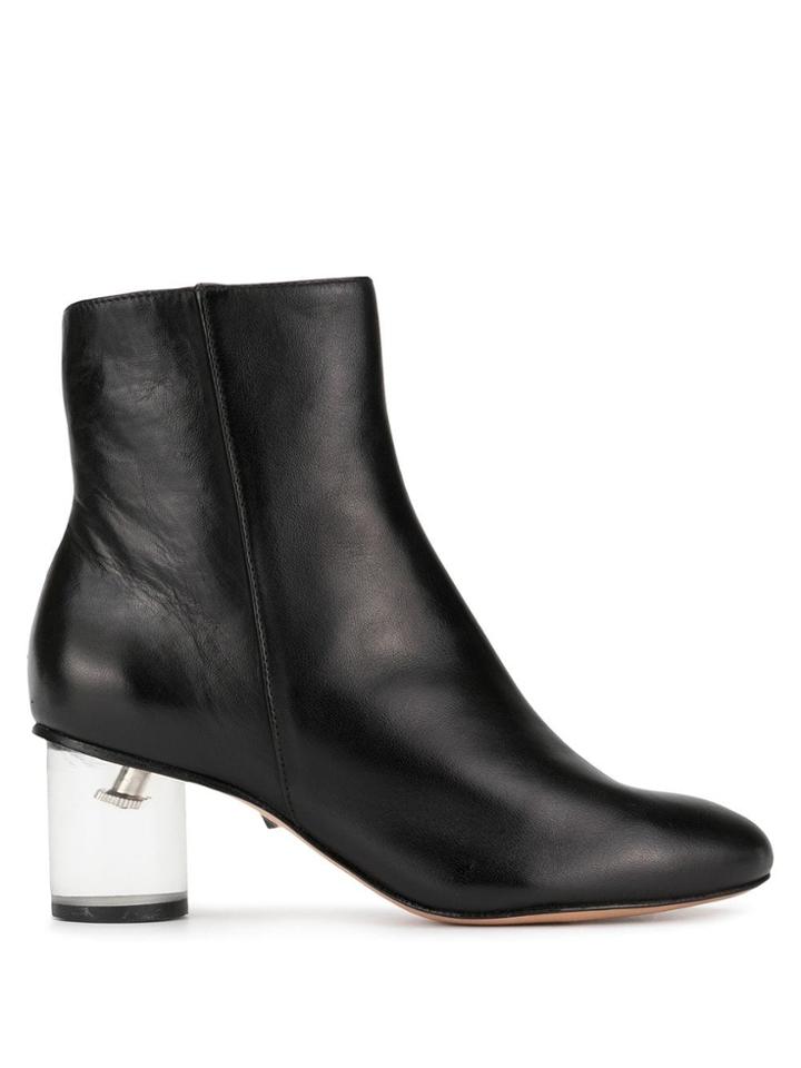 Schutz Clear Block Heel Boots - Black