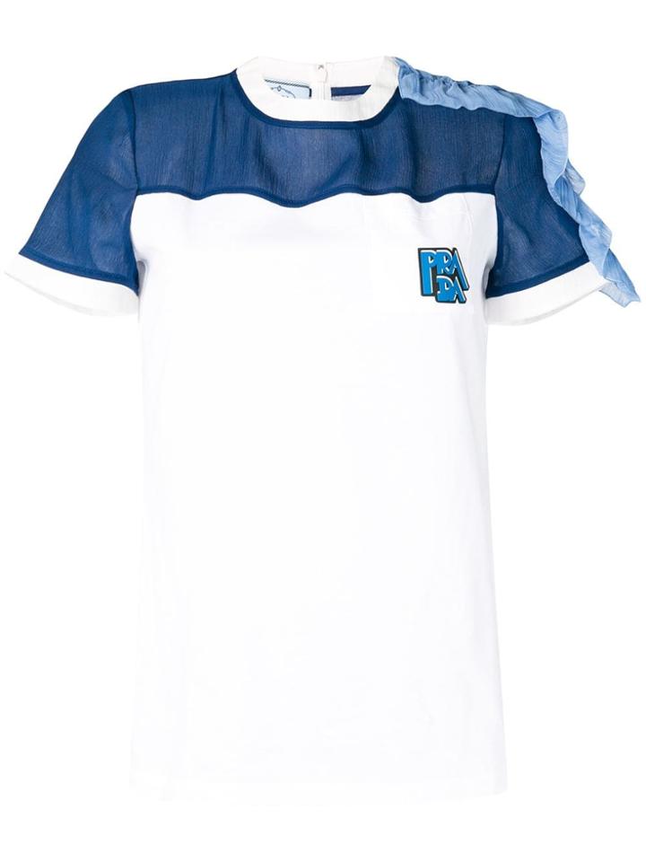 Prada Contrast Panel T-shirt - White
