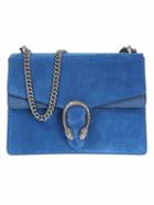 Gucci - 'dionysus' Shoulder Bag - Women - Suede - One Size, Blue, Suede