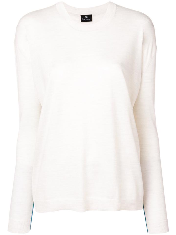 Ps By Paul Smith Basic Crew Neck Long Sleeve Sweater - White