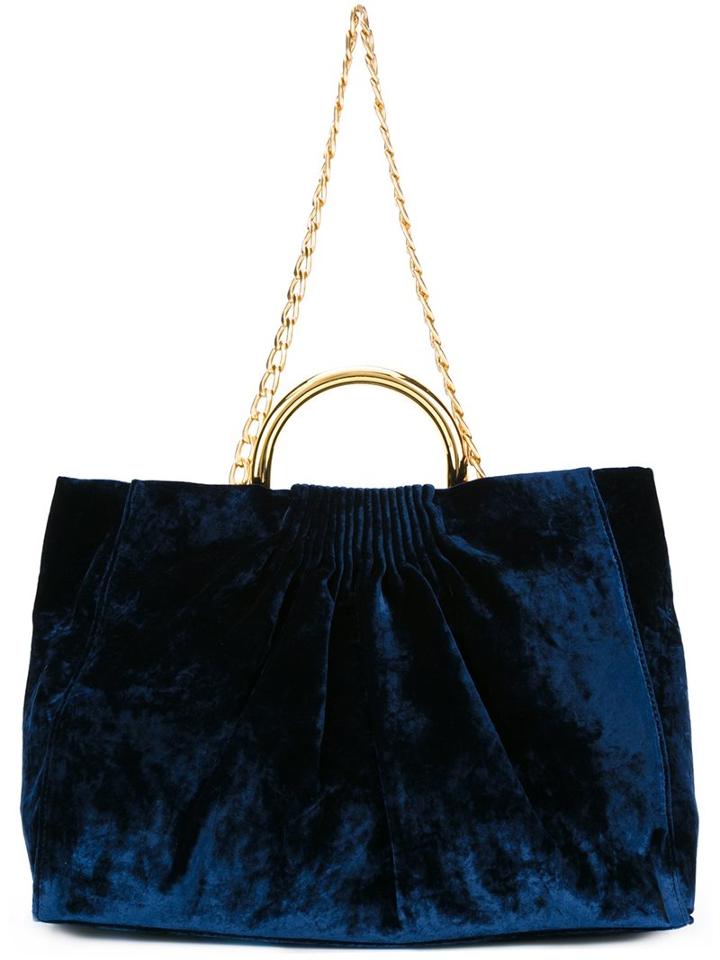 Stella Mccartney 'nina' Tote, Women's, Blue, Silk/viscose