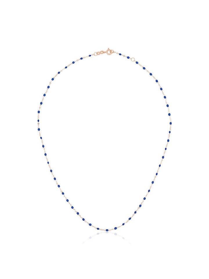 Gigi Clozeau 18kt Rose Gold Beaded Necklace - Blue