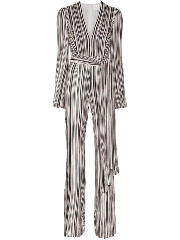 Galvan Taja Striped Jumpsuit - Black/white