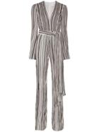 Galvan Taja Striped Jumpsuit - Black/white
