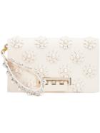 Zac Zac Posen Flower Embellished Clutch, Women's, White, Calf Leather