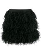 Red Valentino Red Valentino Fringed Tulle Mini Skirt - Black