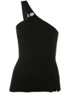Each X Other - Ribbed Knit One Shoulder Top - Women - Cotton/spandex/elastane - M, Black, Cotton/spandex/elastane