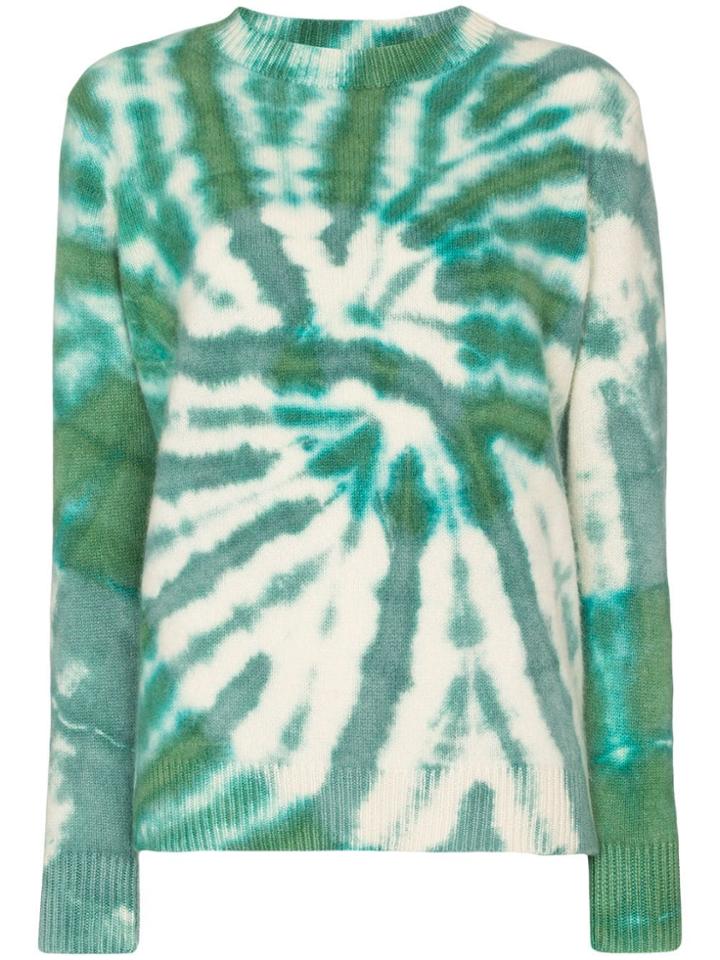 The Elder Statesman Tes Tie-dye Cashmere Jumper - Green