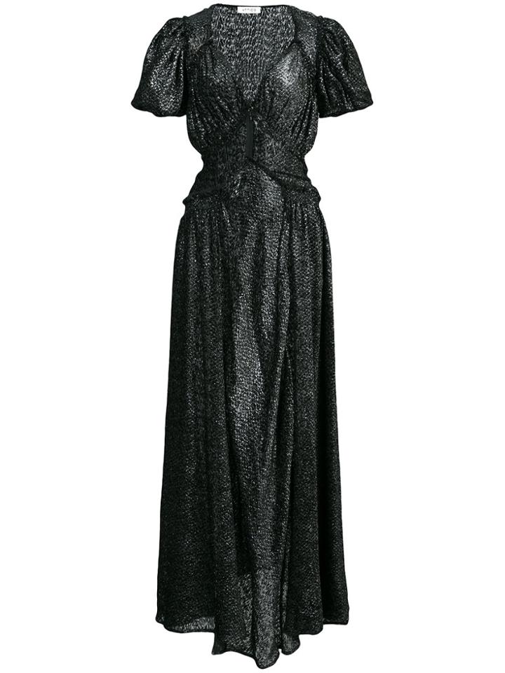 Attico Plunging Neckline Evening Gown - Black