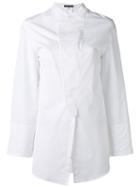 Ann Demeulemeester Concealed Button Bib Shirt, Women's, Size: 40, White, Cotton