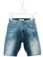 John Galliano Kids - Studded Denim Shorts - Kids - Cotton/polyester/spandex/elastane/rayon - 10 Yrs, Blue