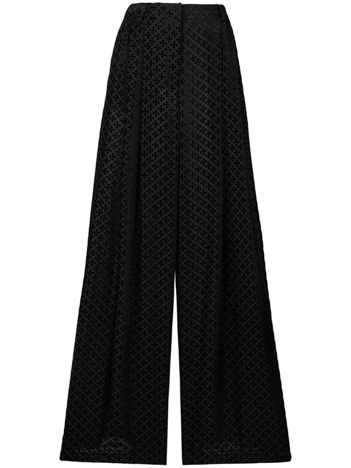 Off-white Velvet Cross Palazzo Pant - Black