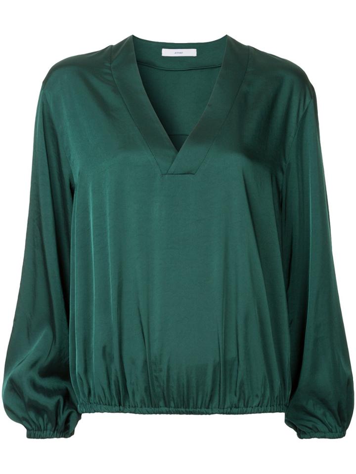 Astraet V-neck Blouse - Green