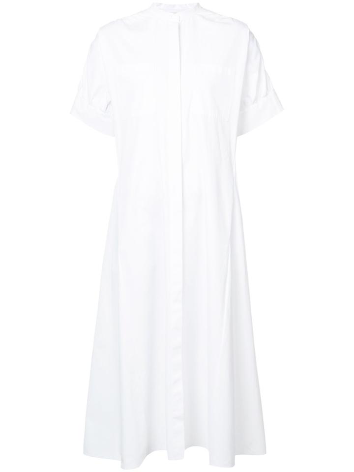 Maison Rabih Kayrouz Mandarin Collar Shirt Dress - White