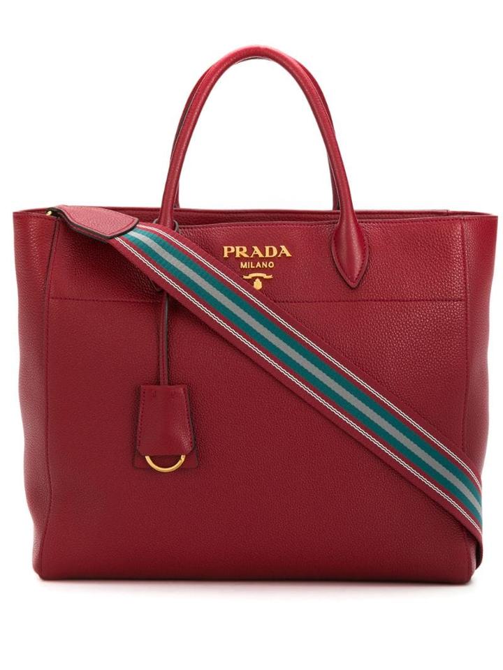 Prada Nylon Strap Tote - Red