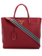 Prada Nylon Strap Tote - Red