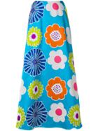 Talbot Runhof Floral Maxi Skirt - Blue