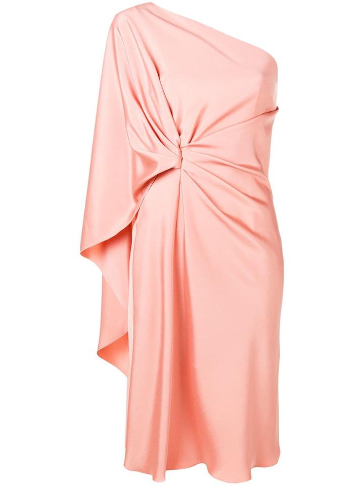 Alberta Ferretti One-shoulder Draped Dress - Pink