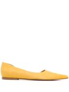 Mm6 Maison Margiela Pointed Ballerina Shoes - Yellow