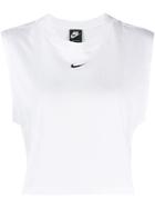 Nike Logo Cropped Top - White