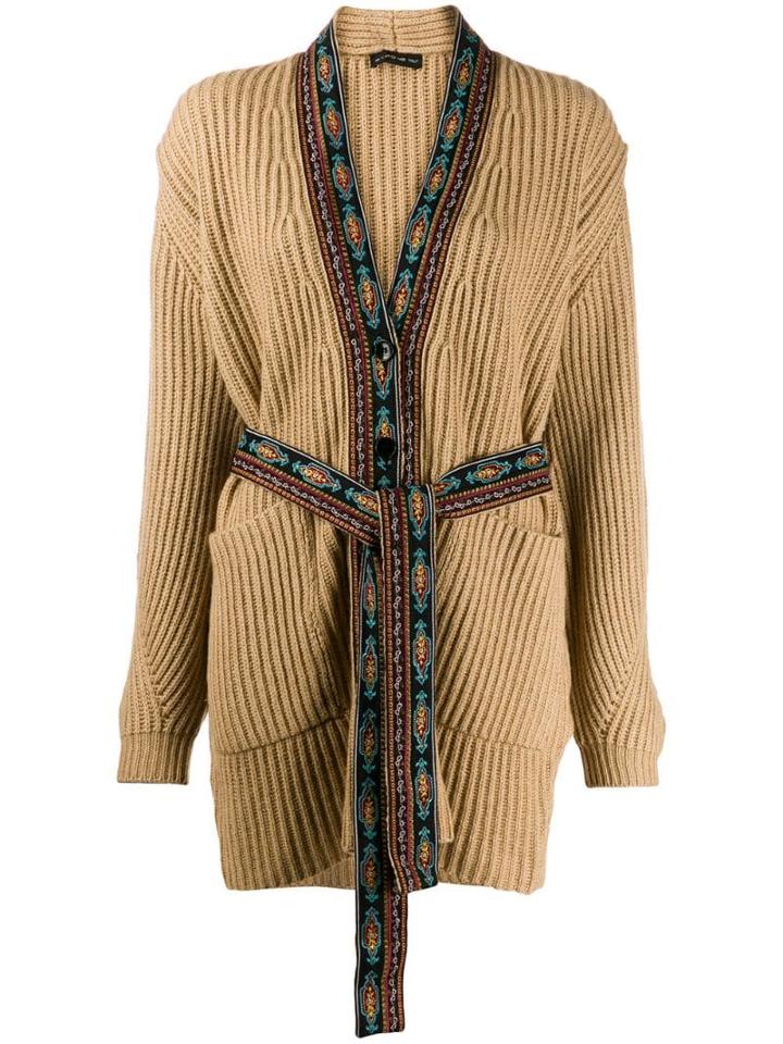 Etro Embroidered Trim Cardigan - Neutrals