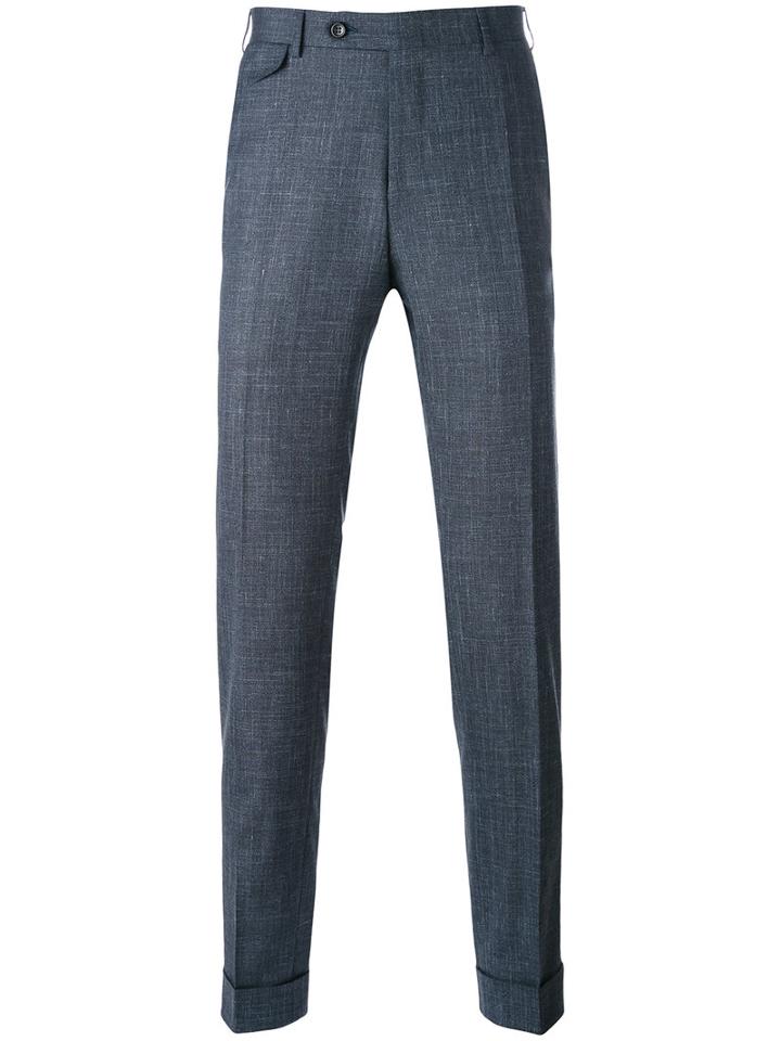 Canali - Woven Tailored Trousers - Men - Silk/linen/flax/wool - 50, Blue, Silk/linen/flax/wool