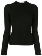 Barrie Ribbed Knitted Top - Black