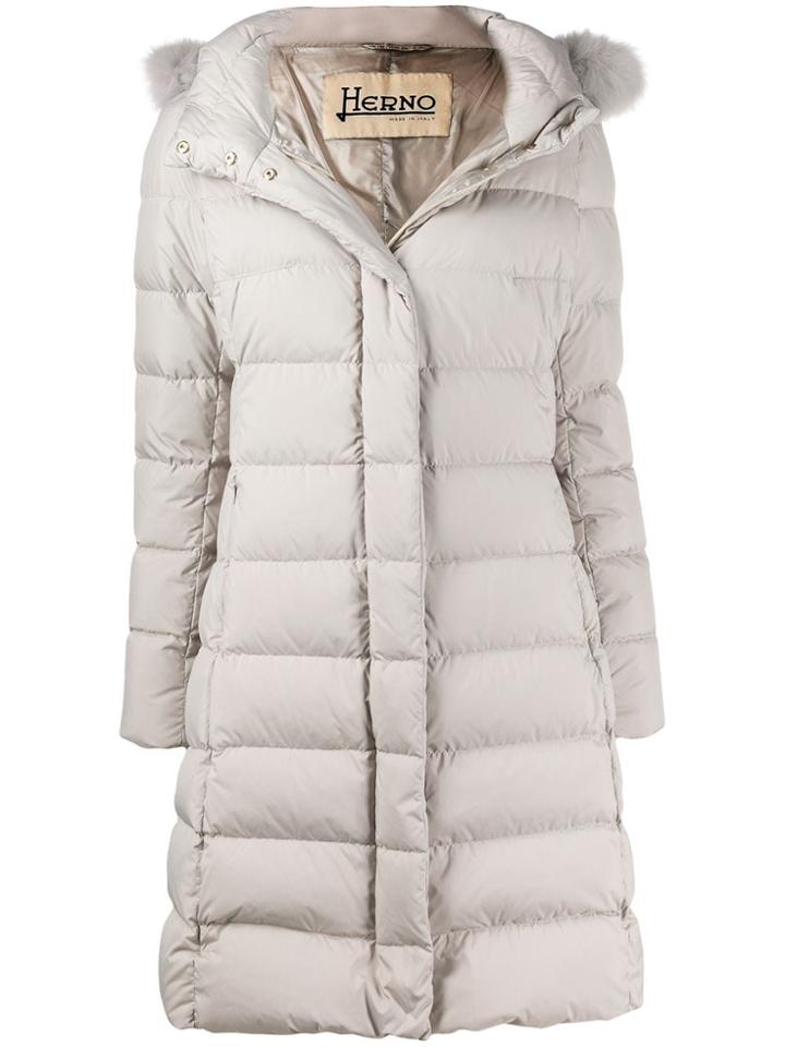 Herno Hooded Down Coat - Grey