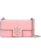Alexander Mcqueen 'insignia' Clutch Satchel, Women's, Pink/purple, Calf Leather/metal