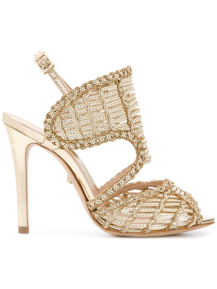 Schutz Strappy Sandals - Yellow & Orange