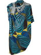 Junya Watanabe Comme Des Garçons Chain Neck Detail Dress, Women's, Size: Large, Blue, Linen/flax
