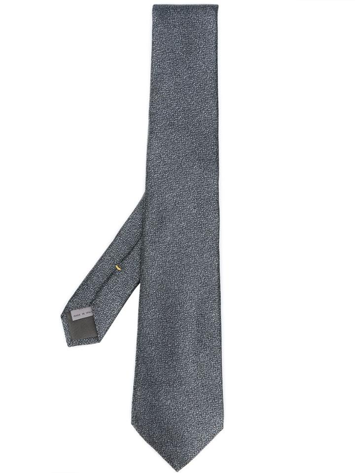Canali Patterned Silk Tie - Grey
