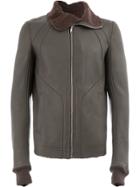 Rick Owens Shearling Leather Jacket - Grey