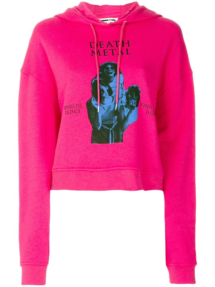 Mcq Alexander Mcqueen Death Metal Print Hoodie - Pink & Purple