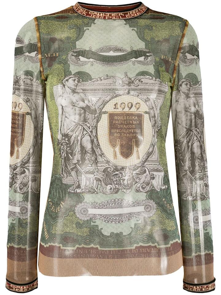 Jean Paul Gaultier Pre-owned 1994 Roman Print Top - Green