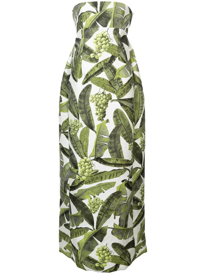 Oscar De La Renta Printed Gown - White