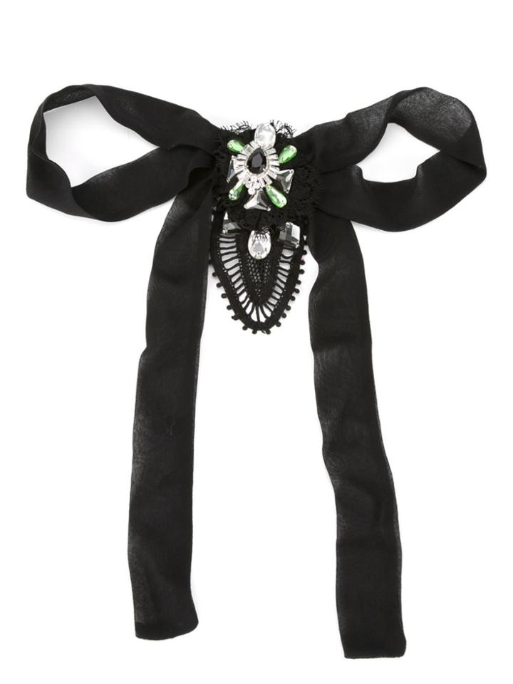 Martha Medeiros Embellished Brooch - Black