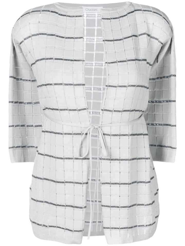 Cruciani Tie Waist Cardigan - Grey