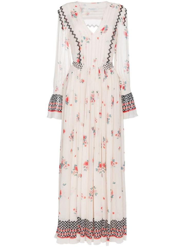 Philosophy Di Lorenzo Serafini V-neck Floral Print Pleated Dress -