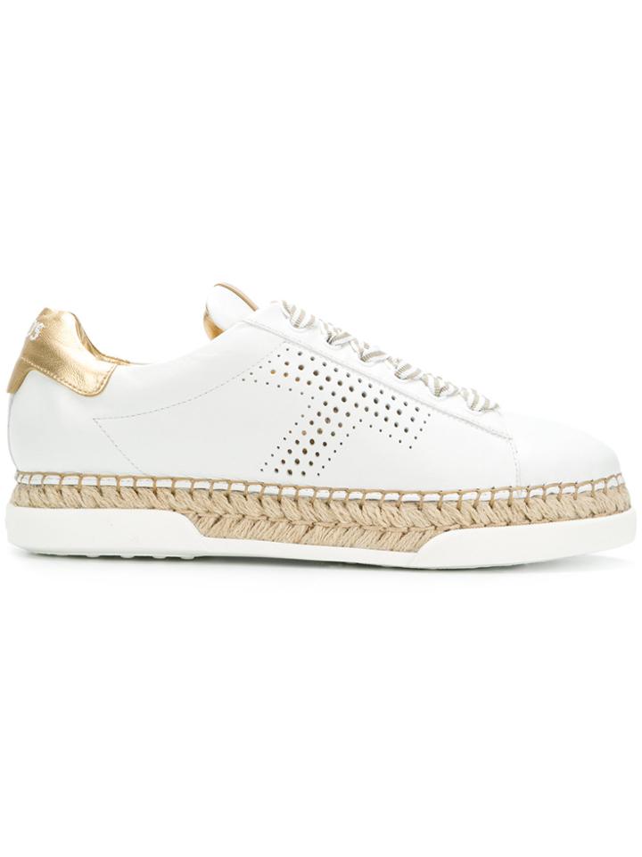 Tod's Lace-up Espadrille Sneakers - White