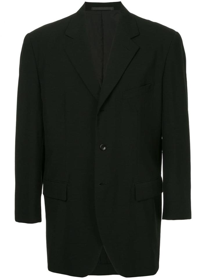 Comme Des Garçons Vintage Structured Shoulder Blazer - Black