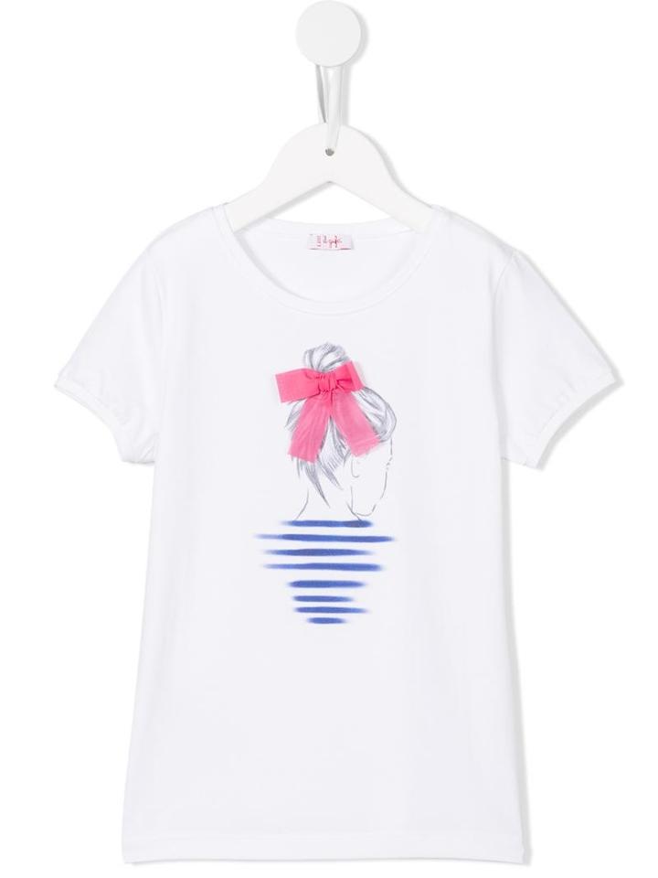 Il Gufo Girl Print T-shirt, Size: 6 Yrs, White